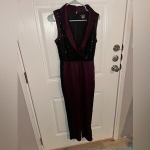 VENUS Black Sequin and Purple Jumpsuit